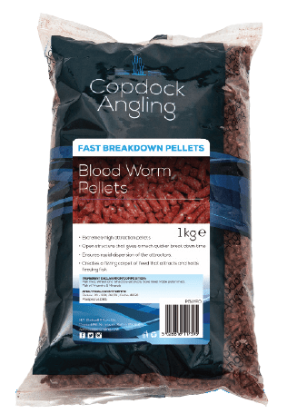 Copdock Angling Blood Worm Pellets - Fast Breakdown Fishing Pellets